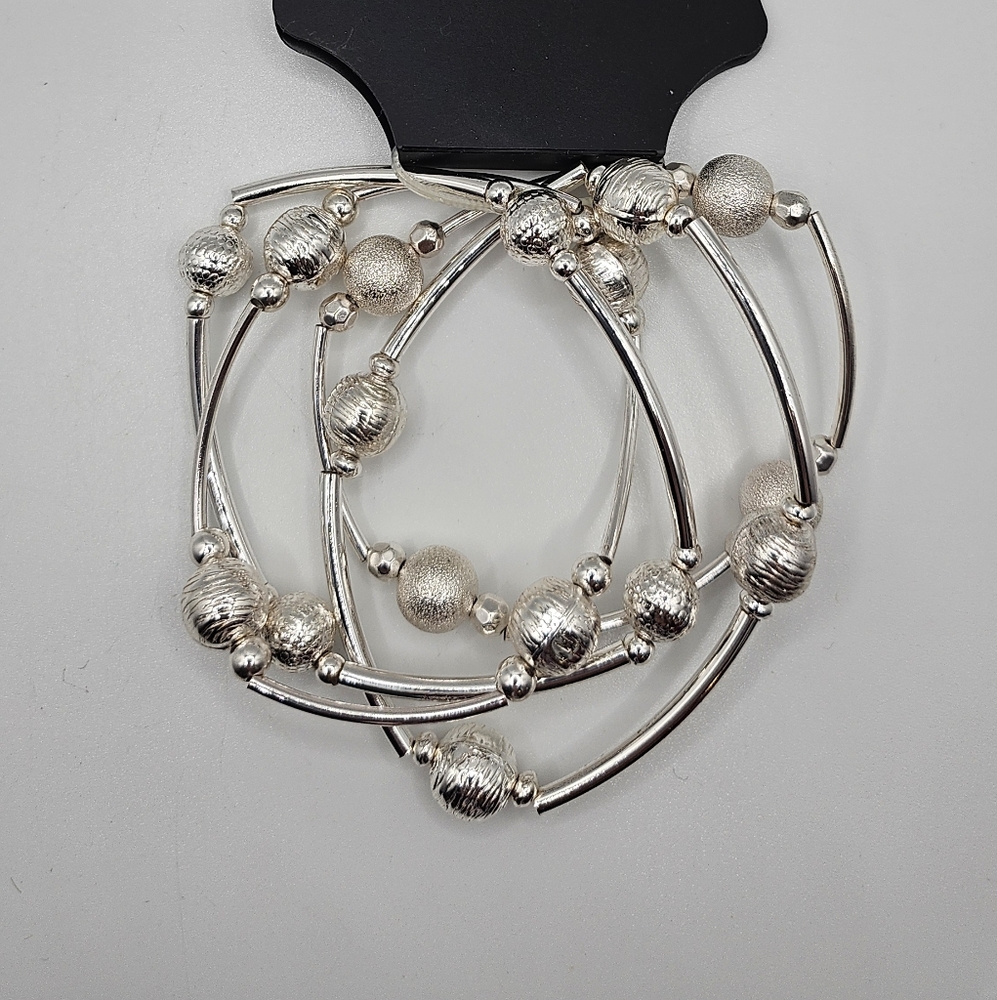 Silver Dainty Layered Bracelets - Picture 2 of 3